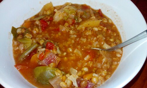 lentil barley soup - sharing dinner